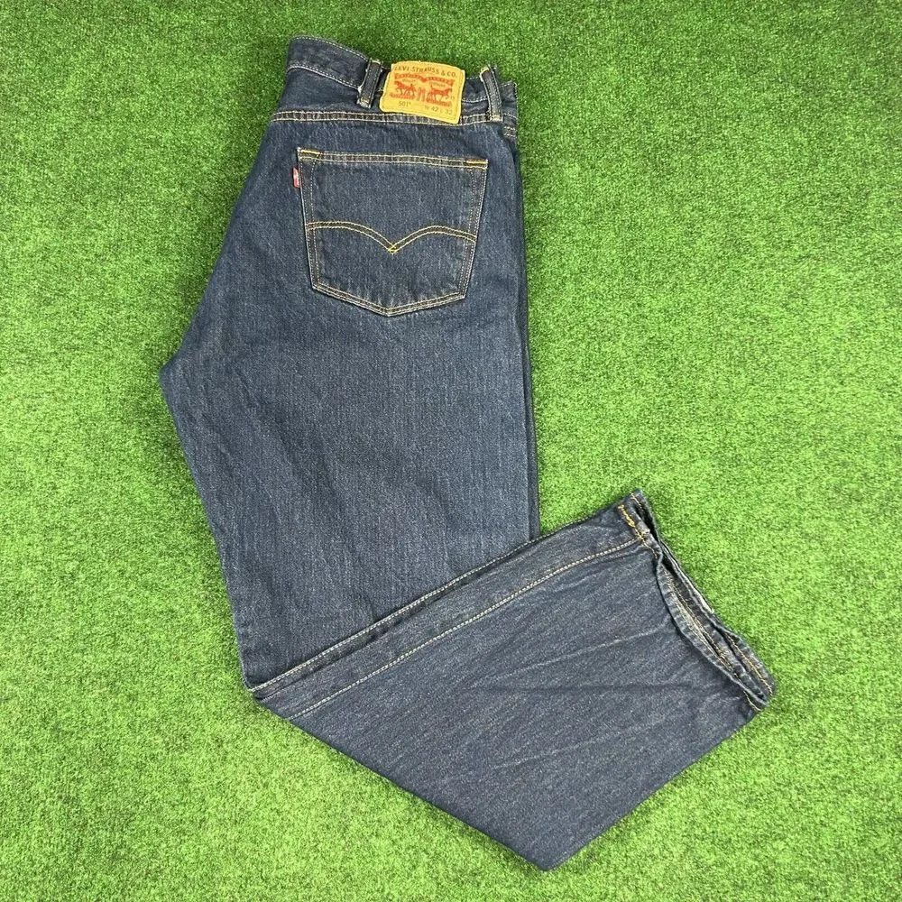 Levis 501 XX Mens 42x32‎ Original Fit Jeans Denim Button Fly Blue